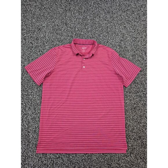 johnnie-O Other - Johnnie O Polo Shirt Mens XL Pink Stripe Golf Performance Stretch No Course Logo